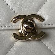 Chanel Small Box Bag Shiny Calfskin Gold White 13.5x19x8cm - 3