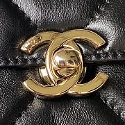 Chanel Small Box Bag Shiny Calfskin Gold Black 13.5x19x8cm - 2