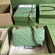 Gucci Mini Marmont Green Shoulder Bag 23x14x6cm - 2