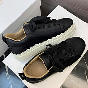 Chloe Low Top Black Leather Sneakers - 5