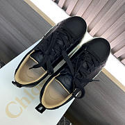 Chloe Low Top Black Leather Sneakers - 3