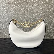 Valentino Garavani Guitar Rockstud Hobo Bag White 29x23x11cm - 2