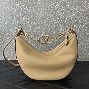 Valentino Garavani Guitar Rockstud Hobo Bag Beige 29x23x11cm - 1