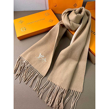 Louis Vuitton LV Cashmere Scarf Camel/Beige 30x180cm