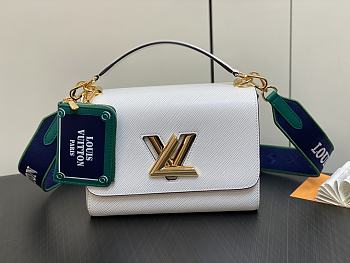 Louis Vuitton LV Twist MM White Calfskin 23 x 17 x 9.5 cm