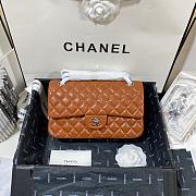 Chanel Medium Flap Bag Lambskin Caramel Silver 25cm - 1