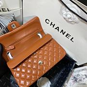 Chanel Medium Flap Bag Lambskin Caramel Silver 25cm - 4