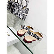 Dior J'Adior Slingback Falt Embroidered Cotton White Multicolor - 4