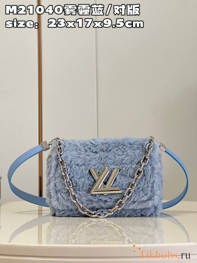 Louis Vuitton LV Twist MM Blue Silver 23 x 17 x 9.5 cm - 1