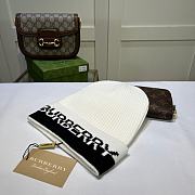 Burberry Logo Intarsia Cashmere Beanie White - 3