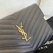 YSL Black Gold Matelasse Envelope Wristlet Clutch 21x16x3cm - 4