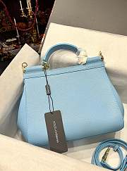 Dolce & Gabbana Medium Handbag In Dauphine Leather Blue 25x20x12cm - 4