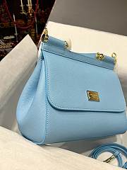 Dolce & Gabbana Medium Handbag In Dauphine Leather Blue 25x20x12cm - 3