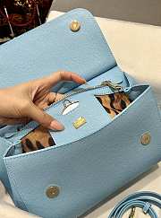 Dolce & Gabbana Medium Handbag In Dauphine Leather Blue 25x20x12cm - 2