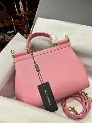 Dolce & Gabbana Medium Handbag In Dauphine Leather Pink 25x20x12cm - 4