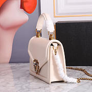 Dolce & Gabbana Devotion Bag In Smooth Calfskin In White 23cm - 5