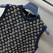 Louis Vuitton LV Monogram Jacquard Knit Dress Black and Brown - 4