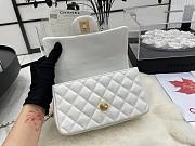 Chanel Small Top Handle Lambskin White Gold HW 20x12x6cm - 5