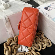 Chanel Mini Flap Bag Lambskin & Ash-Wood Light Orange 11x18x7cm - 4