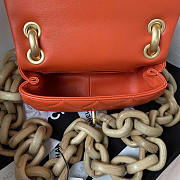 Chanel Mini Flap Bag Lambskin & Ash-Wood Light Orange 11x18x7cm - 3