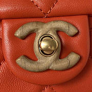 Chanel Mini Flap Bag Lambskin & Ash-Wood Light Orange 11x18x7cm - 2