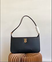 Burberry Leather TB Shoulder Bag Black 28x5x14cm - 1