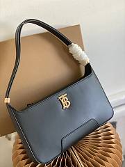 Burberry Leather TB Shoulder Bag Black 28x5x14cm - 5