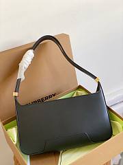 Burberry Leather TB Shoulder Bag Black 28x5x14cm - 2