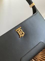 Burberry Leather TB Shoulder Bag Black 28x5x14cm - 3