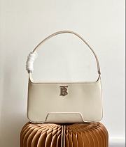 Burberry Leather TB Shoulder Bag White 28x5x14cm - 1