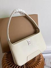 Burberry Leather TB Shoulder Bag White 28x5x14cm - 5