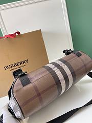 Burberry Exaggerated Check Coated Messenger Bag Brown 37x10x24cm - 5