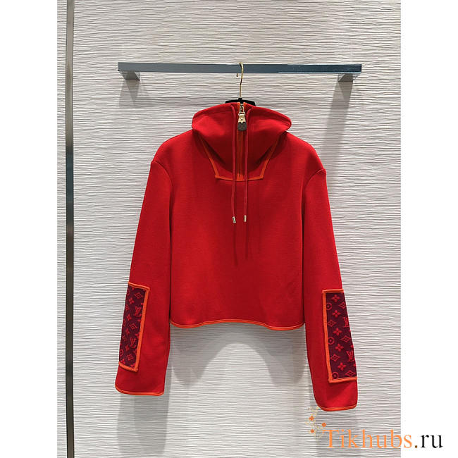 Louis Vuitton LV Ski Monogram Accent Cropped Pullover Red - 1