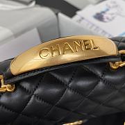 Chanel Small Top Handle Lambskin Black Gold HW 20x12x6cm - 5