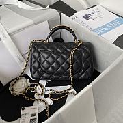 Chanel Small Top Handle Lambskin Black Gold HW 20x12x6cm - 4