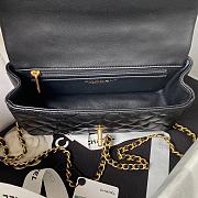 Chanel Small Top Handle Lambskin Black Gold HW 20x12x6cm - 2