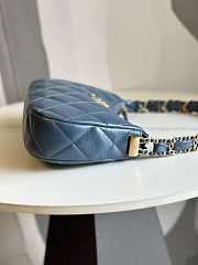 Chanel 23K Hobo Bag Lambskin Gold Metal Navy Blue 23.5x13.5x5.3cm - 6