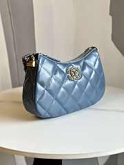 Chanel 23K Hobo Bag Lambskin Gold Metal Navy Blue 23.5x13.5x5.3cm - 4