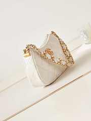 Chanel 23K Hobo Bag Lambskin Gold Metal White 23.5x13.5x5.3cm - 5