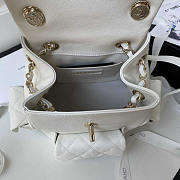 Chanel Small Backpack Caviar White Gold 21.5cm - 5