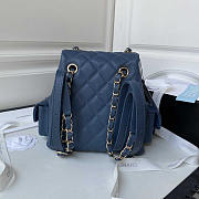 Chanel Small Backpack Caviar Blue 21.5cm - 3