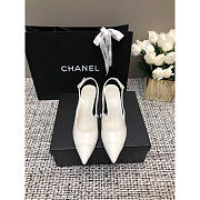 Chanel Slingbacks Patent Calfskin White 6.5cm - 2