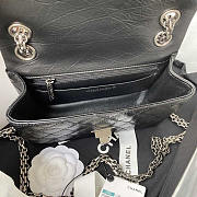 Chanel Reissue 2.55 Flap Bag Calfskin Black Silver 20cm - 4