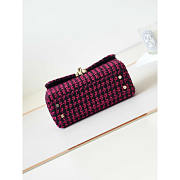 Chanel Small Box Wool Tweed Gold Fuchsia & Black 13.5x19x8cm - 5