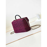 Chanel Small Box Wool Tweed Gold Fuchsia & Black 13.5x19x8cm - 4