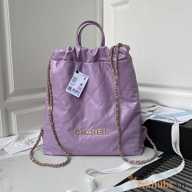 Chanel Large Back Pack Calfskin Chanel 22 Purple 51x40x9cm - 1