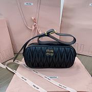 Miu Miu Black Matelassé Nappa Leather Shoulder Bag 24x11.5x7cm - 1