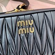 Miu Miu Black Matelassé Nappa Leather Shoulder Bag 24x11.5x7cm - 3