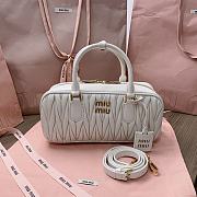 Miu Miu Arcadie Nappa Leather Tote Bag White 27x12x9cm - 1