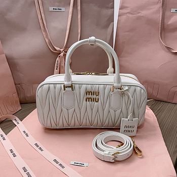 Miu Miu Arcadie Nappa Leather Tote Bag White 27x12x9cm